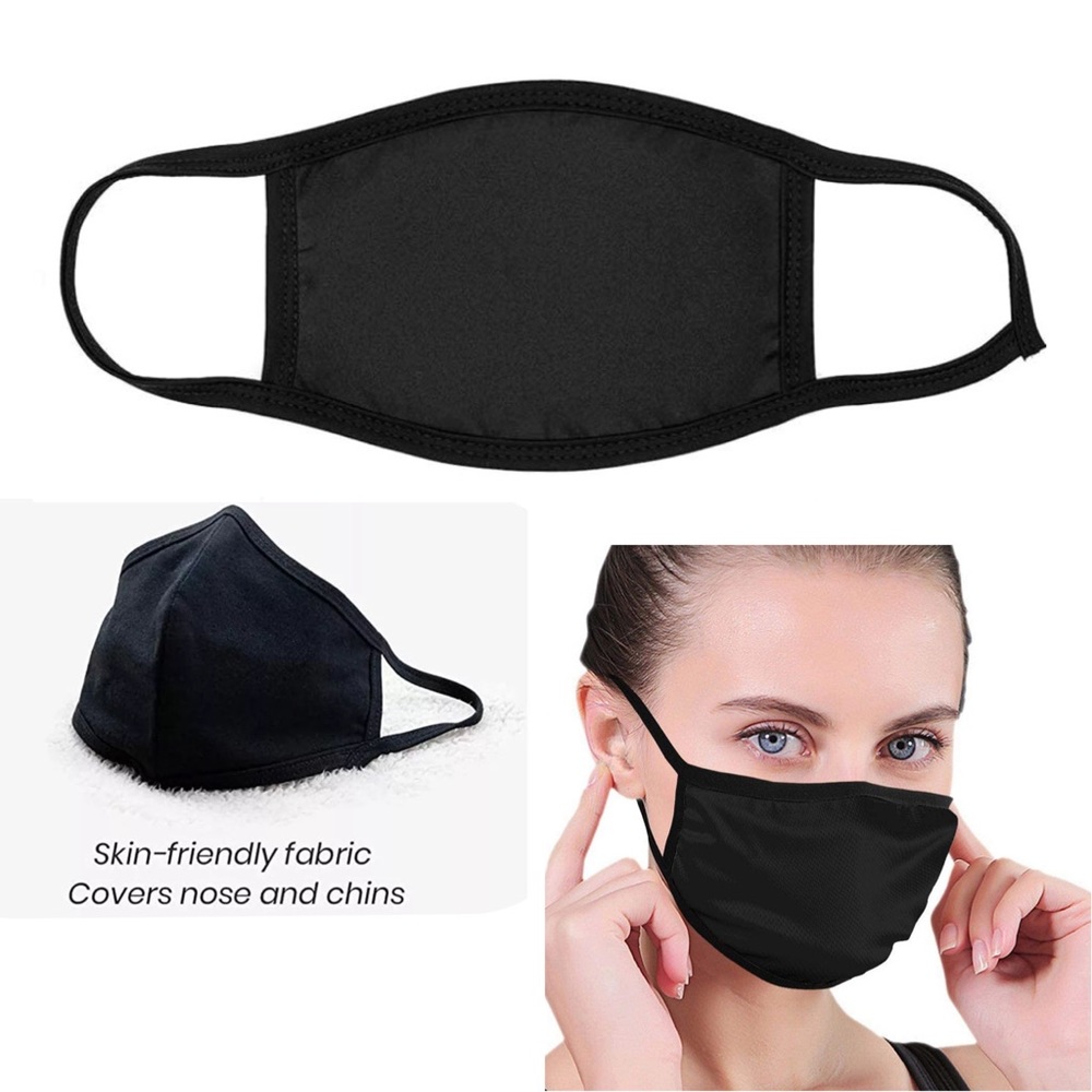 Black Fabric Quilted Interior Face Mask